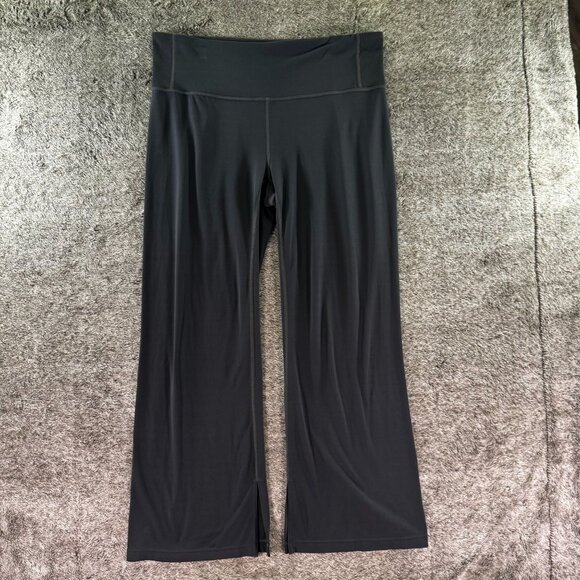 Athleta Barre Kickflare Cropped Flared Yoga Pants Sz L - Picture 2 of 11